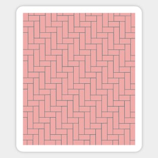 Pink Geometric Tiles with Green Outline Sticker